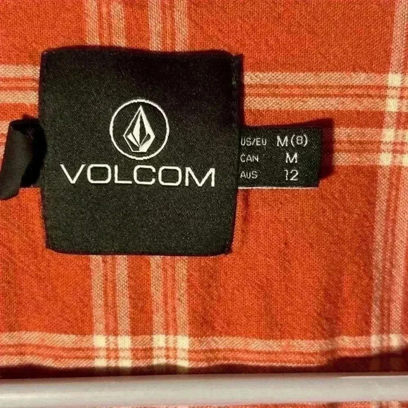 Volcom Button Up Plaid Size Mens Medium - Picture 4 of 4